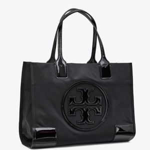 Tory Burch ELLA PATENT MINI TOTE blk new with tag